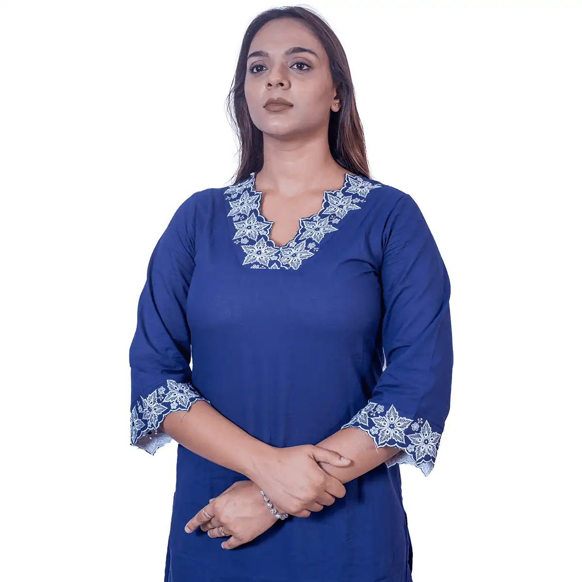 Floral cut work cotton suit set - Image 5