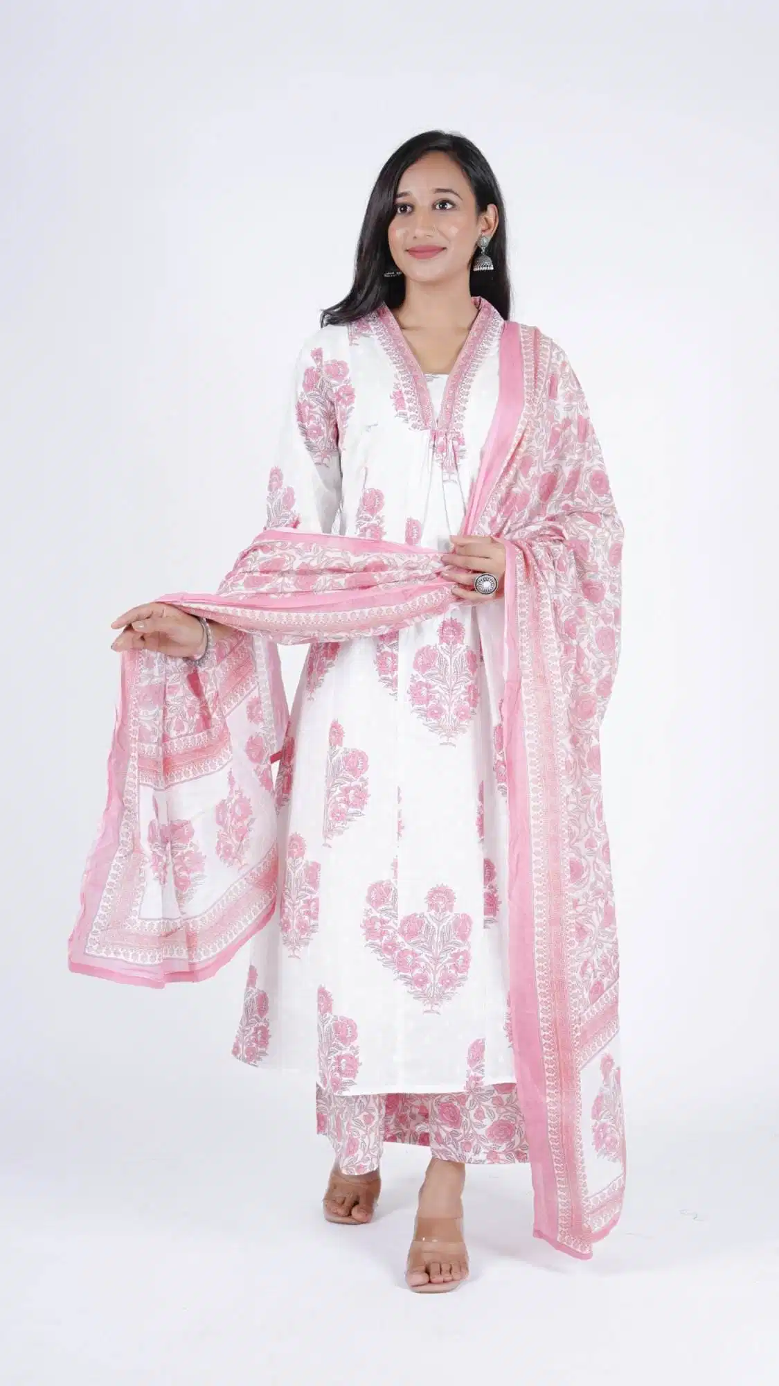 A line suit set with plazzo and dupptta - Image 4